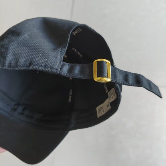 Authentic Celine Black Baseball Cap | Embroidered Logo Hat - Picture 7 of 7